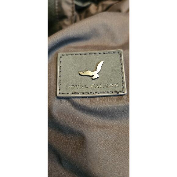 Royal Falcon Winter Parker Jacket Mens M Brown Insulated Pockets Whistle Zip - Picture 11 of 16